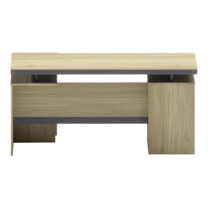 Lotus desk with right corner in natural anthracite color 200x160x76cm