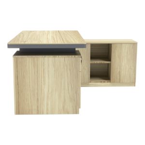 Lotus desk with right corner in natural anthracite color 200x160x76cm