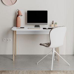 Malia desk in white-natural color 120x60.5x75cm