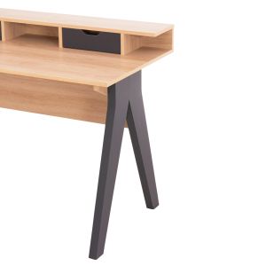 Бюро Rexin Hm18290 меламин в цвят Sonama-сиво 120x19-59x75-85.5hcm..