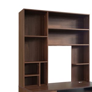 Бюро за компютър с етажерка Novelty цвят орех 120x55x182cm