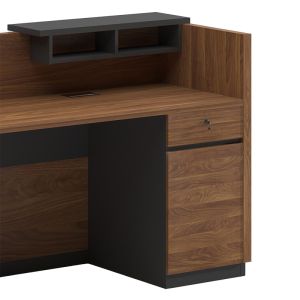 Бюро за рецепция Oscar в цвят орех и антрацит 180x65x76cm