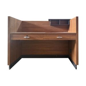 Reception desk Oscar in walnut-anthracite color 140x65x110cm