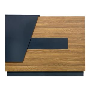 Reception desk Oscar in walnut-anthracite color 140x65x110cm