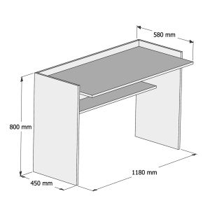 Бюро меламин сиво-бяло 118x58x80hcmhm9227,13