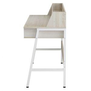 Бюро от меламин в сонама и бяло с бяла метална рамка 104χ48χ89hcm Hm2129,01