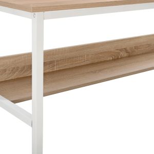 Бюро от меламин в сонама с бяла матова метална рамка 120x50x75cm Hm2131,01
