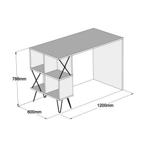 Бюро с рафт Hm9509,01 меламин цвят натурален Дъб120x60x78,8hcm