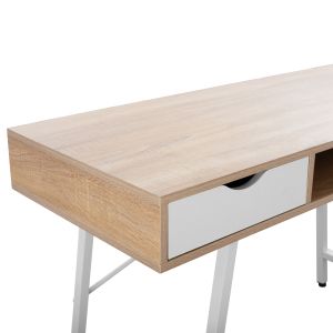 Бюро с чекмеджета цвят бял/сонома Hm2128,01 120x48x76,5