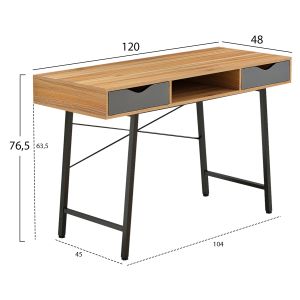 Бюро, орех-сив-черен, 120x48x76,5 Hm2128,03