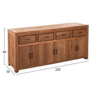 Бюфет Grayson Hm9802 от масивно тиково дърво 220x50x90hcm