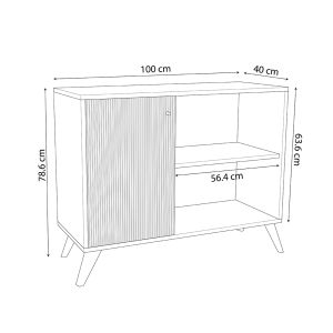 Бюфет Kruden Hm9442.11 меламин в черно-натурален 100x40x78.5hcm.