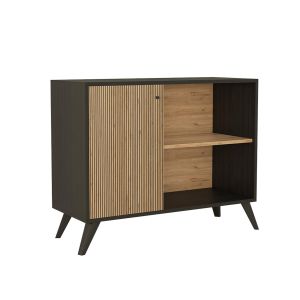 Бюфет Kruden Hm9442.11 меламин в черно-натурален 100x40x78.5hcm.