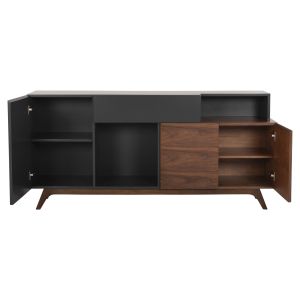 Бюфет Preda Hm9747 от фурнирован Mdf цвят орех/тъмно сив 167x28-40x80hcm