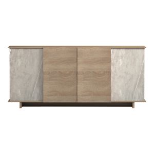БЮФЕТ ZAFORE SONOMA СЪС СИВО-БЕЖОВ МРАМОРЕН ВИД 180X45X80СМ