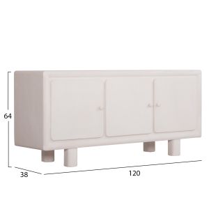 Buffet series Santorini Hm18068 MDF in white color-3 doors 140x38x64hcm.