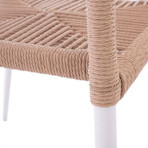 Бял алуминиев стол Hm5771,01 55χ63χ82cm