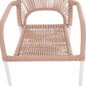 Бял алуминиев стол Hm5771,01 55χ63χ82cm