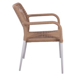 Бял алуминиев стол Hm5771,01 55χ63χ82cm