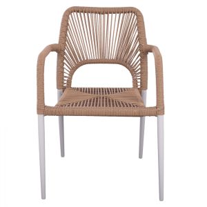 Бял алуминиев стол Hm5771,01 55χ63χ82cm