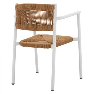 Бял алуминиев стол Hm5786,01 55,5x50x77,5cm