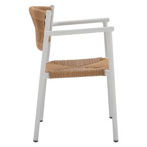 Бял алуминиев стол Hm5786,01 55,5x50x77,5cm
