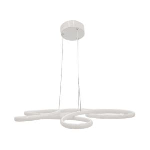 White metal chandelier Led D55x60cm