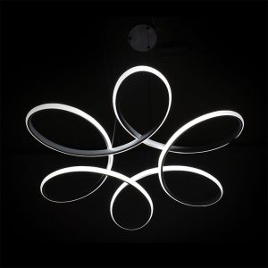 White metal chandelier Led D55x60cm