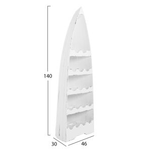 White shelf-boat for bottles Santorini Wood mahogany wood Hm9495 46x30x140cm
