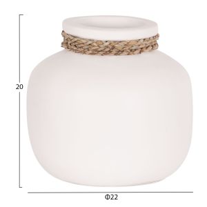 Ваза Cammer Hm4687.02s теракот в бяло - Φ22x20hсм.