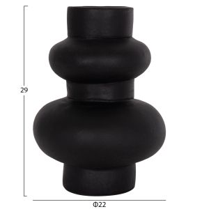 Ваза Lema Hm4664.01m теракота в черно - Φ22x29hсм.