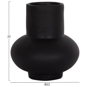 Ваза Lema Hm4664.01s теракота в черно - Φ22x22hсм.