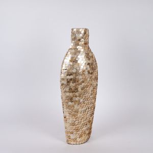 Vase beige - gold - iridescent white 23x15x60cm