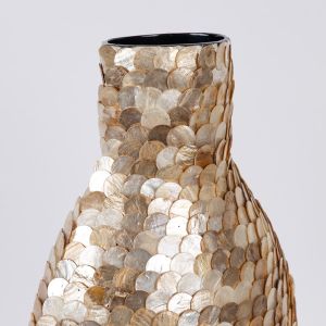 Vase beige - gold - iridescent white 23x15x60cm