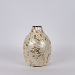 Vase beige - iridescent white 25x34cm