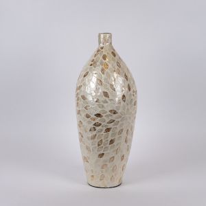 Vase beige - iridescent white 23x57cm