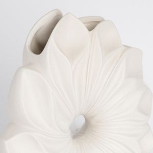 Ceramic flower vase white 19.5x7x26cm