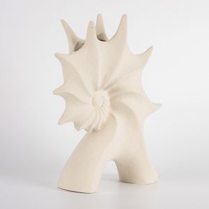 Ceramic vase shell beige 23x8x25.5cm