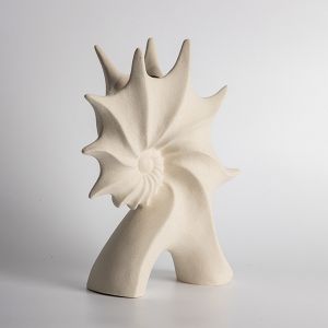 Ceramic vase shell beige 23x8x25.5cm