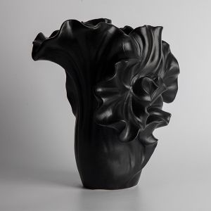 Ceramic flower vase black 24x21x21.3cm