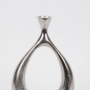 Vase metallic silver 23.5x8x36cm