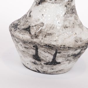 Vase metal mosaic white antique 21x21x31cm
