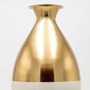 Vase made of iron - ceramic beige - gold 18x9.5x60.5cm