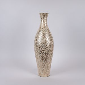 Vase, iridescent white, 19x63 cm