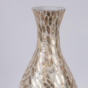 Vase, iridescent white, 19x63 cm