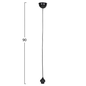 Hanging cable for pendant lamps with socket black Hm4187