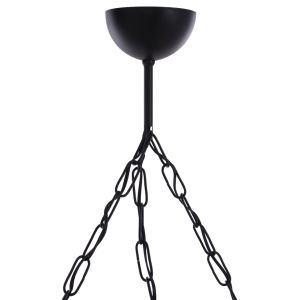 Hanging ceiling pendant for 3 bulbs metal and wood 50x12x60hcm