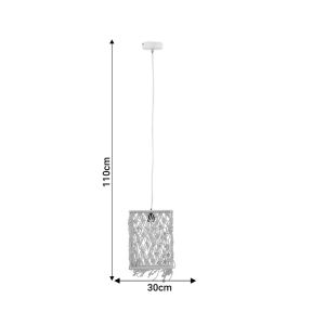 Hanging lamp Maton E27 natural materials 30x22x110cm