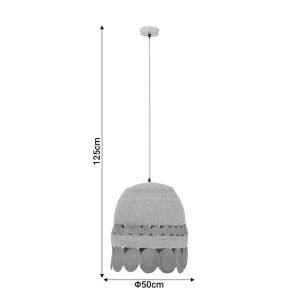 Hanging ceiling lamp Amide boho natural materials E27 D50x125cm