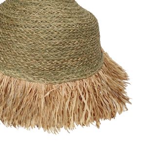 Hanging ceiling lamp Boher natural materials D33x76cm